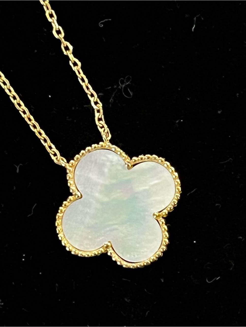 Gold Clover Mother of Pearl Pendant